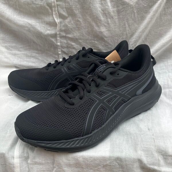 新品未使用品 通学・通勤にも アシックス asics 25.0cm 黒 ランニングシューズ エキストラワイド 足幅4Eタイプ