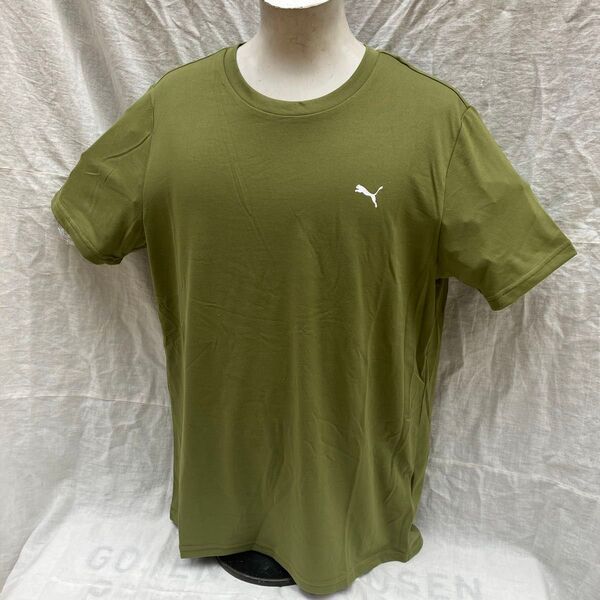 新品未使用品 PUMA プーマ Sサイズ 半袖Tシャツ 緑グリーン オリーブ 吸汗速乾 クルーネック 525181/73
