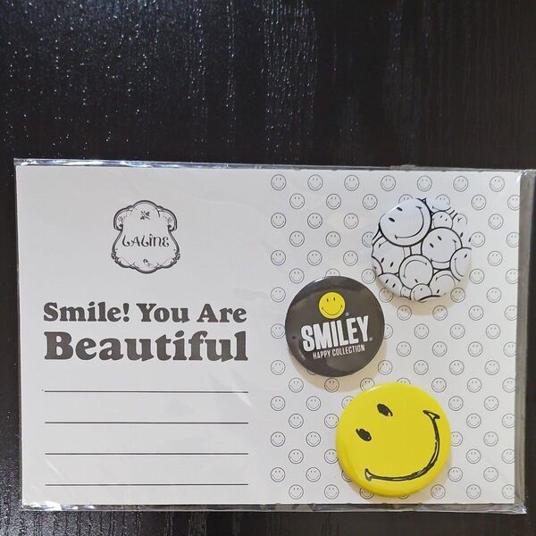【未開封】SMILEY HAPPY COLLECTION 缶バッジ スマイル SMILE ニコちゃん 3点セット