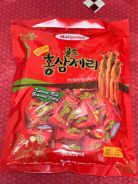 韓国産の高麗紅参ジェリー紅参キャンディゼリ500g。