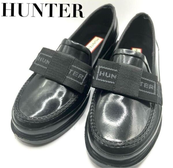 HUNTER ハンター レインシューズ ラバーシューズ ローファー リボン レディース UK4