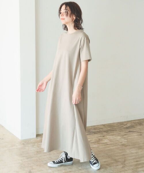 B:MING by BEAMS / シルケット フレア ハーフスリーブ ワンピース
