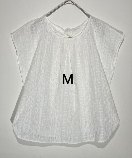 Techichi 半袖Tシャツ Mサイズ ブラウス トップス 白 春夏 オフィスカジュアル 大人可愛い リボン カットソー