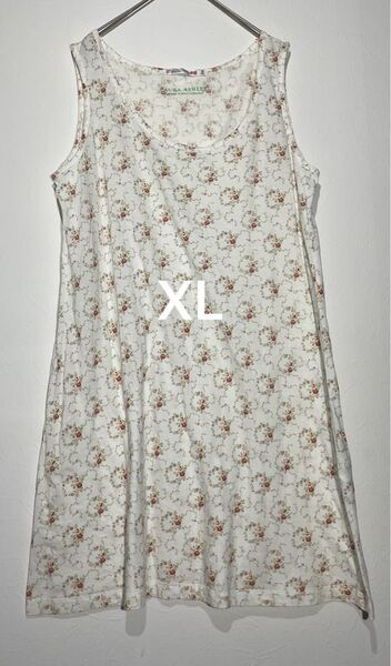 ユニクロ LAURA ASHLEY ノースリーブトップス LL(XL)サイズ チュニック ワンピース 花柄 総柄 インナー 春夏