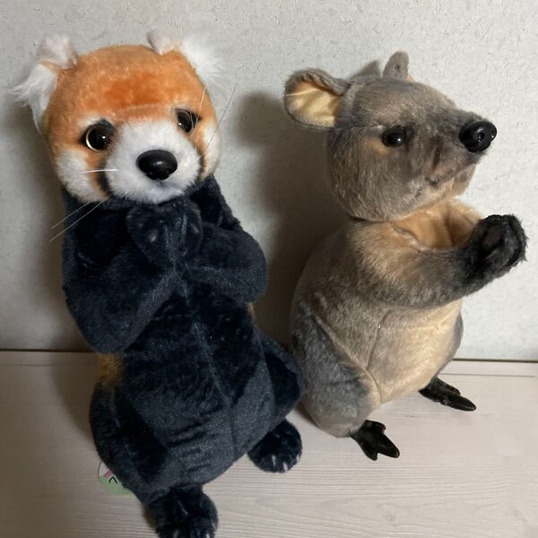 ちょこんとアニマル 陸のどうぶつ レッサーパンダとワラビー ぬいぐるみ