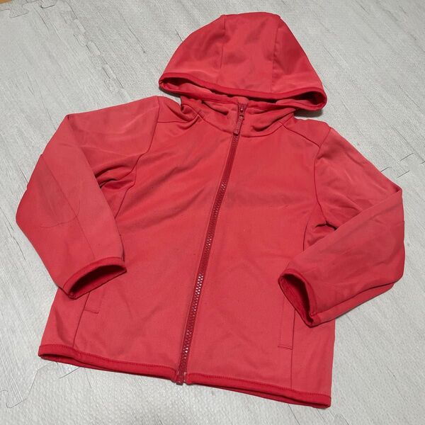 ユニクロ UVカットパーカ 110 レッド