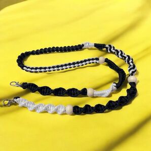 カラー変更可能 パラコード スマホショルダーストラップ ブラック ホワイト