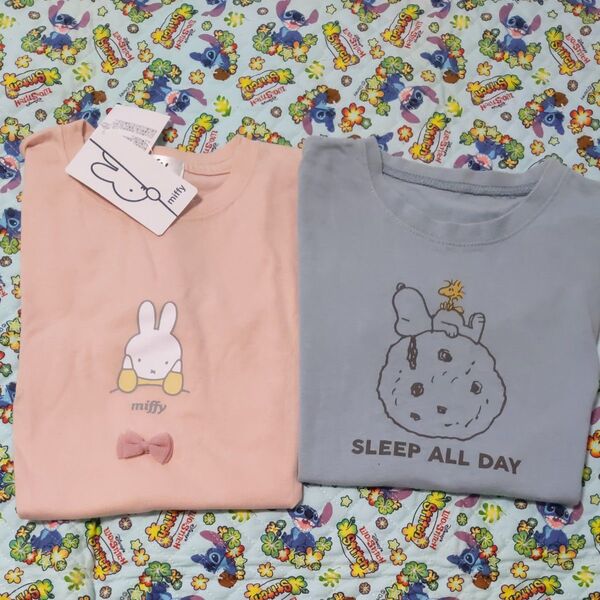 新品未使用ミッフィーMiffyTシャツ120+おまけスヌーピーTシャツsize130(used)お値下げ中★