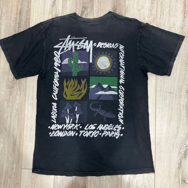 【古着】00s Stssy Stussy ステューシーブラックフェードTシャツ M