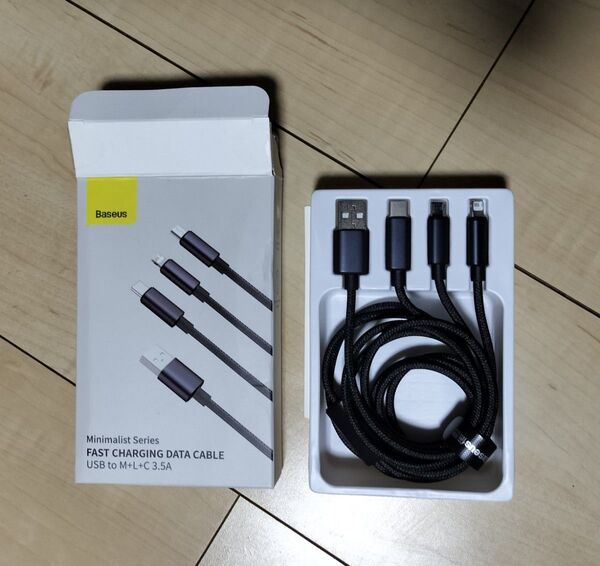 Baseus FAST CHARGING DATA CABLE 3in1ケーブル