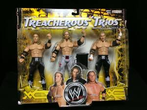 JAKKS：WWE Treacherous Trios 3Pack Series 8ザック・ライダー＜M・カルドナ＞、エッジ＆カート・ホーキンス＜B・マイヤーズ＞(未開封品)