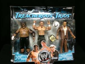 JAKKS：WWE Treacherous Trios 3Pack Series 6 ウマガ＜ジャマール＞、ジョン・シナ＆A・A・エストラーダ（未開封品）