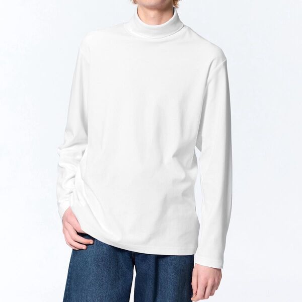 GU ソフトコットンタートルネックT(長袖)
