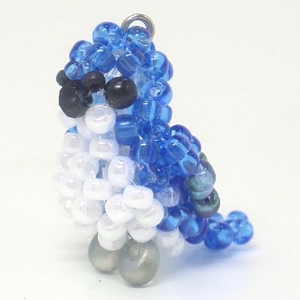 koruli small lapis lazuli beads. small bird *3WAY( strap * earphone jack * fastener charm ) atelier small bird shop san parakeet strap wild bird Aoitori 