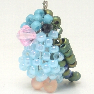 mameruli is blue group legume lapis lazuli feather beads. small bird *3WAY( strap * earphone jack * fastener charm ) atelier small bird shop san parakeet strap 