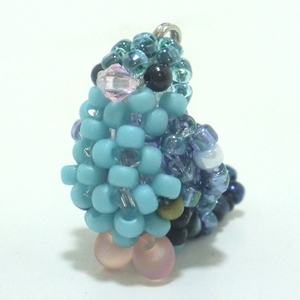 sa The Nami parakeet Spangle blue group color change blue group beads. small bird *3WAY strap / smartphone Jack / fastener charm atelier small bird shop san 