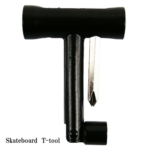  skateboard T tool moveable type iron made skateboard deck tool T character Complete deck truck Wheel bearing screw pe knee adjustment black color 