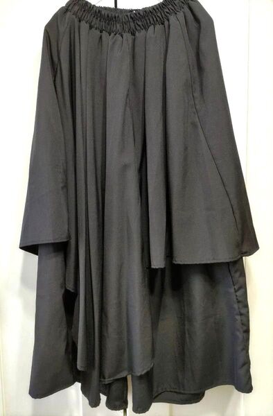 ゴシック アシンメトリー ガウチョ パンツ ロング スカート ブラック フリーサイズ V系 ゴスロリ