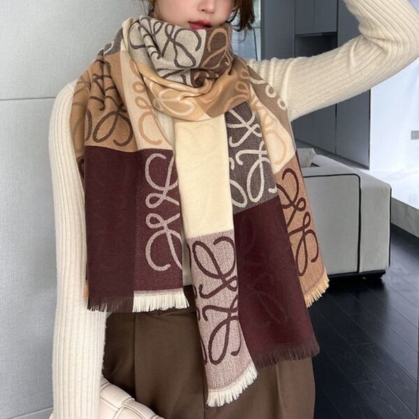 【再販】マフラー 大判ストール アナグラム プレゼント 膝掛け 大人 高級感