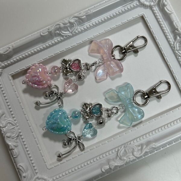 【2点セット】ハンドメイド ビーズキーホルダー 韓国 推し活