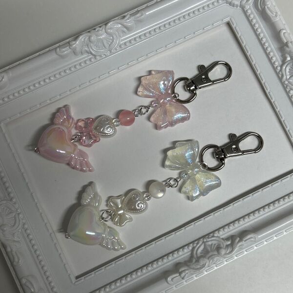 【2点セット】ハンドメイド ビーズキーホルダー 韓国 推し活