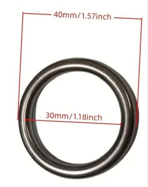 アクセサリー メタルリング 溶接Oリング 丸カン 304ステンレス鋼製 内径30mm 2個セット