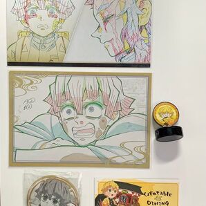 我妻善逸 ダイニングお楽しみくじ ポストカード、缶バッジ等5点セット