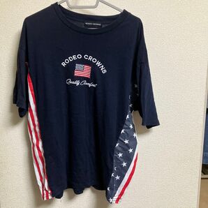 RODEO CROWNS Tシャツ アメリカ国旗 星条旗 ネイビー