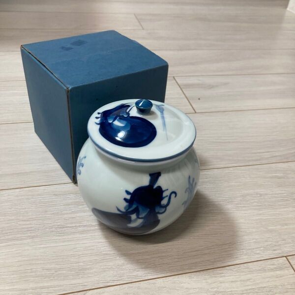 壺 食品保存用(梅干し壺 味噌壺 等)野菜絵 中サイズ