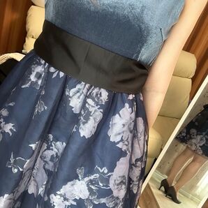 美品 オケージョンドレス ネイビー アサクラ 38