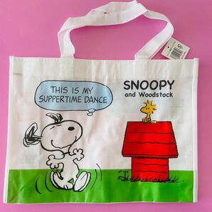 SNOOPY レッスンバック エコバッグ プールバッグ ビニールバッグ 手提げ スヌーピー ショッピングバッグ PEANUTS