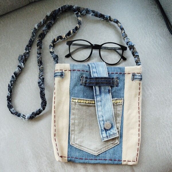 デニムリメイク ショルダーバッグ ハンドメイド