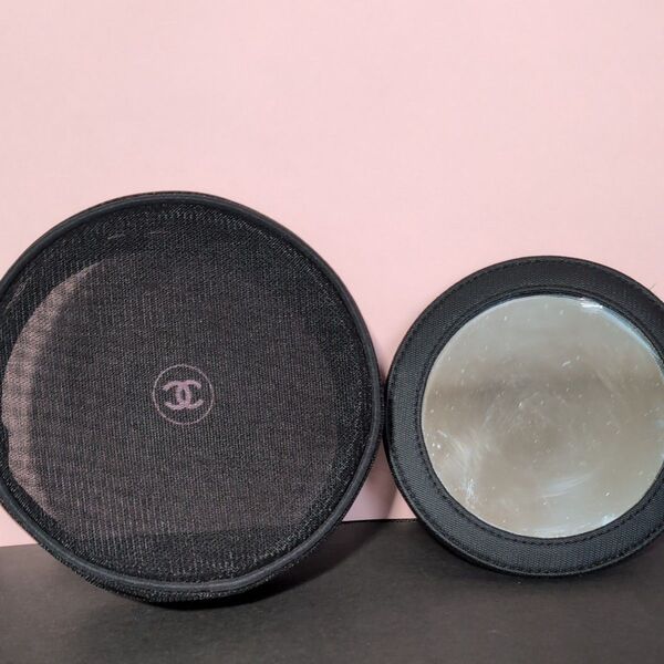 未使用 CHANEL シャネル ノベルティ メッシュ コスメポーチ ミラー 2点セット