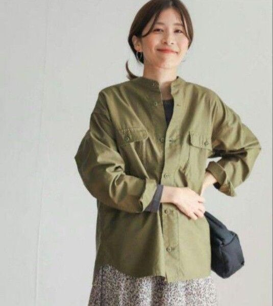 URBAN RESEARCH DOORS コットンミリタリースタンドシャツ ドアーズ ミリタリー シャツ