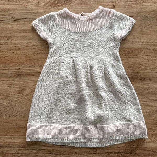 baby Dior ニットドレス 12ヶ月 ワンピース 白 ベイビーディオール 女の子 ニットワンピース