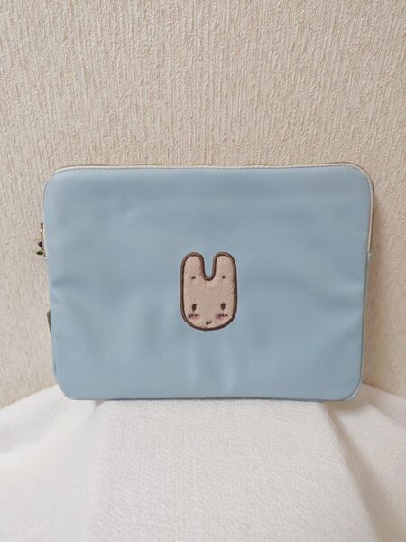 最終価格☆貴重☆新品☆マロンクリーム×ブルーブルーエ☆アップリケタブレットケース