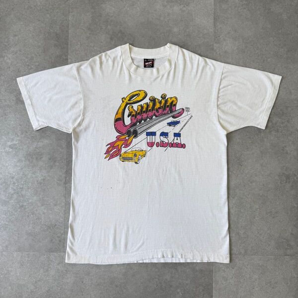 90s USA製 フルーツオブザルーム Tシャツ プリント シングルステッチ L