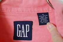 90's ギャップ GAP ボタンダウン コットン シャンブレー シャツ (M) サーモンピンク系 90年代 旧タグ オールド 青タグ_画像7