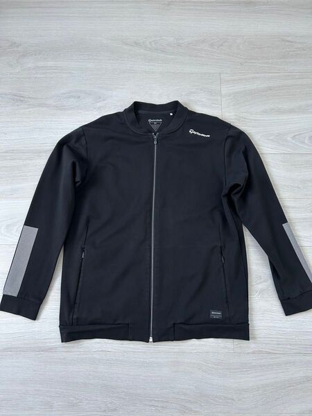 【美品】TaylorMade テーラーメイド ゴルフウェア フルジップジャケット ブルゾン ブラック メンズ