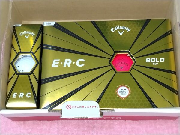 【新品】キャロウェイ ゴルフボール E.R.C BOLD RED12球+WHITE3球 計15球