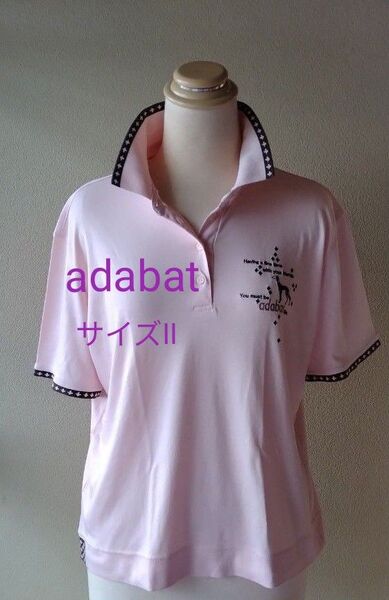 【古着】adabatアダバット ポロシャツ レディース サイズⅡ ピンク系