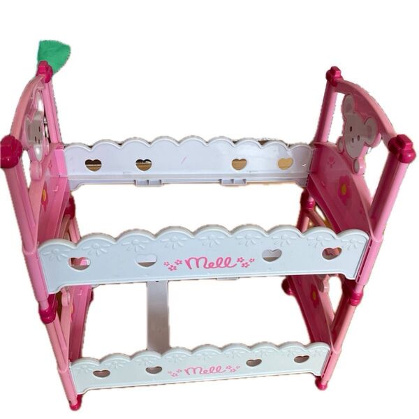 メルちゃんベッド2段+ハート型ドレッサー+メルちゃん付き