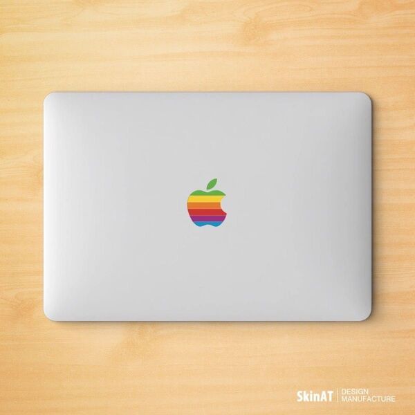 MacBook ステッカー 11/13/15インチ対応 アップルマック シール air pro レインボー 組み合わせ自由 2枚