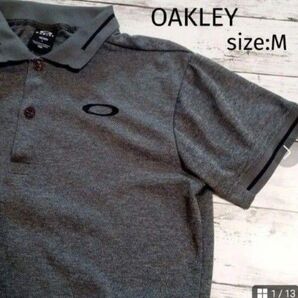 OAKLEY メンズ ポロシャツ М 半袖 刺繍 オークリー