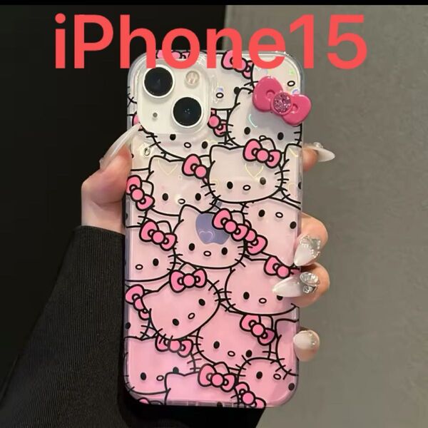 新品 ハローキティ iPhoneソフトケース ピンク iPhone15 サンリオ
