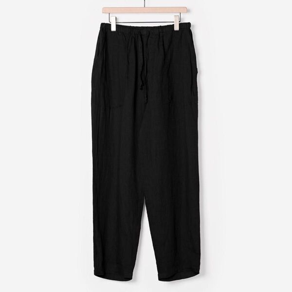 23SS COMOLI リネンWクロス ドローストリングパンツ 3 ブラック