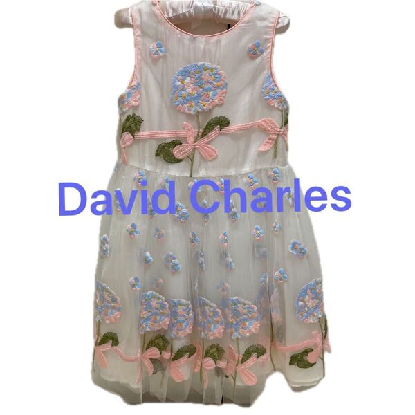 David Charles デヴィッドチャールズ 子供 花柄刺繍ワンピース ドレス ピアノコンクール 発表会