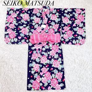 極美品 SEIKO MATUDA 女の子 子供 浴衣 帯付き 浴衣ドレス 100