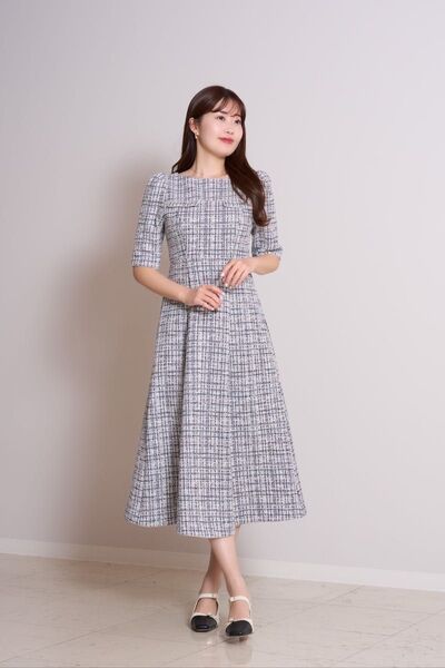 Herlipto ハーリップトゥ Charlotte Tweed Dress サイズM 完売ネイビー