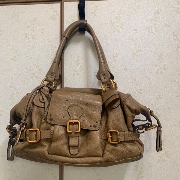 Chloe クロエ★レザー★BIGパディントン★ハンドバッグ★肩掛け★肘掛け★ショルダーバッグ★南京錠★美品、少々難あり
